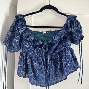 Tularosa Navy Floral Blouse
